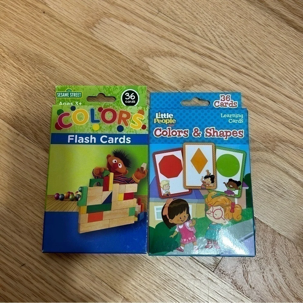 Toddler Game Flash Card Bundle Sesame Street Colors Little People Shapes NEW
